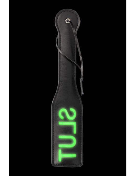 'Slut'' Paddle - Glow in the Dark - Black/Neon Green
