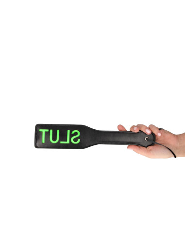 'Slut'' Paddle - Glow in the Dark - Black/Neon Green
