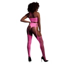 Two Piece with Crop Top and Stockings - Pink - 2