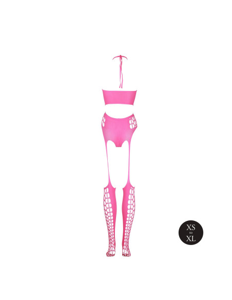 Two Piece with Crop Top and Stockings - Pink - XS/XL