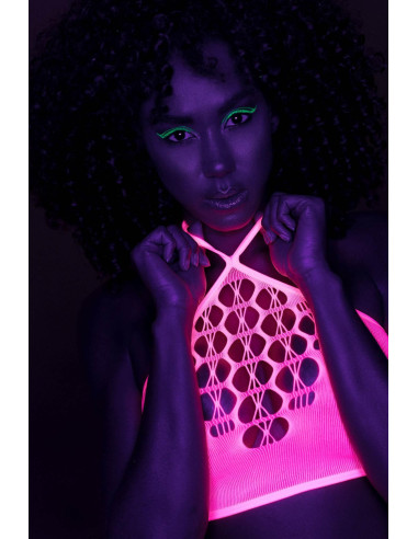 Two Piece with Crop Top and Stockings - Pink - XS/XL