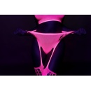 Two Piece with Crop Top and Stockings - Pink - 11