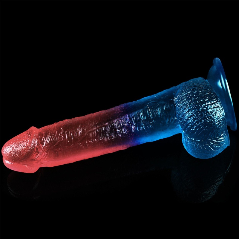 Dildo Realistyczne Dazzle Studs 23 cm Różowo-Niebieski - 4