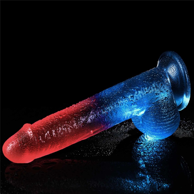 Dildo Realistyczne Dazzle Studs 23 cm Różowo-Niebieski - 6