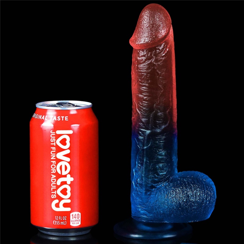 Dildo Realistyczne Dazzle Studs 23 cm Różowo-Niebieski - 8