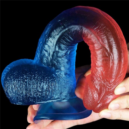 Dildo Realistyczne Dazzle Studs 23 cm Różowo-Niebieski - 10