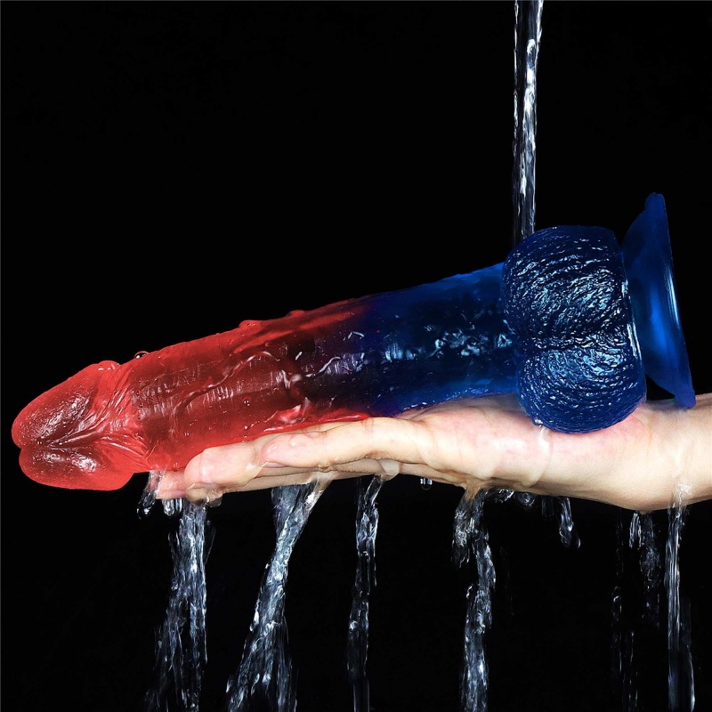 Dildo Realistyczne Dazzle Studs 23 cm Różowo-Niebieski - 11