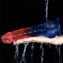Dildo Realistyczne Dazzle Studs 23 cm Różowo-Niebieski - 11