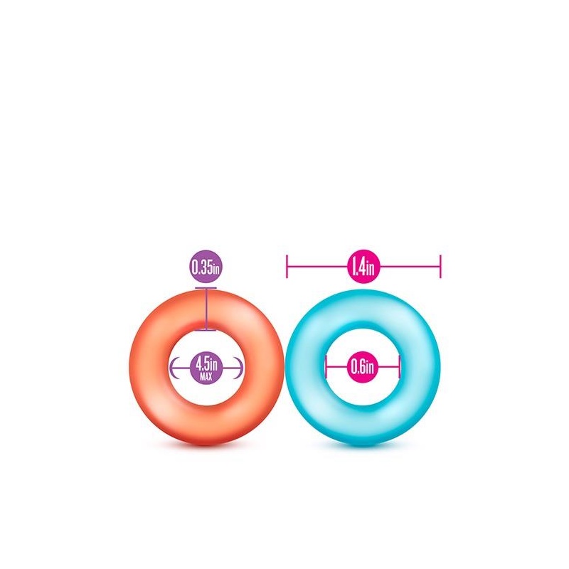 Pierścienie na penisa King of the Ring 6-Pack - Elastomer TPE, szerokość 3,5 cm - 4