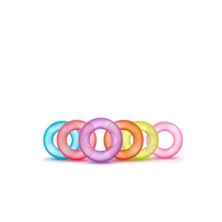 Pierścienie na penisa King of the Ring 6-Pack - Elastomer TPE, szerokość 3,5 cm - 5