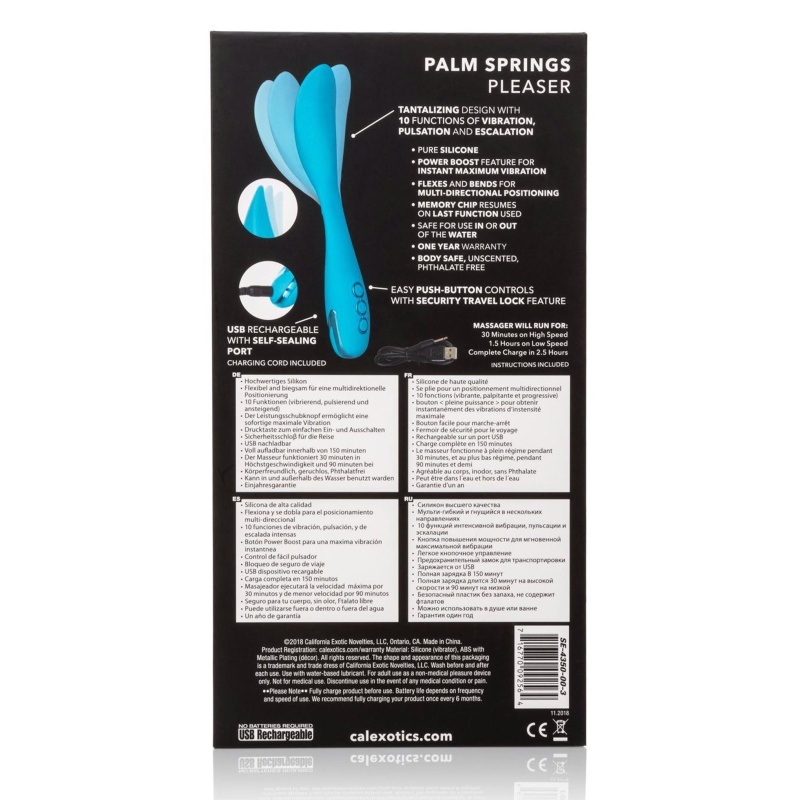 Elastyczny wibrator Palm Springs Pleaser 25,4 cm z Power Boost - 8