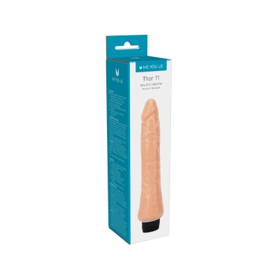 Wibrator realistyczny Thor 11 Flesh - wieloprędkościowy, teksturowany, 24,4 cm - 1 2
