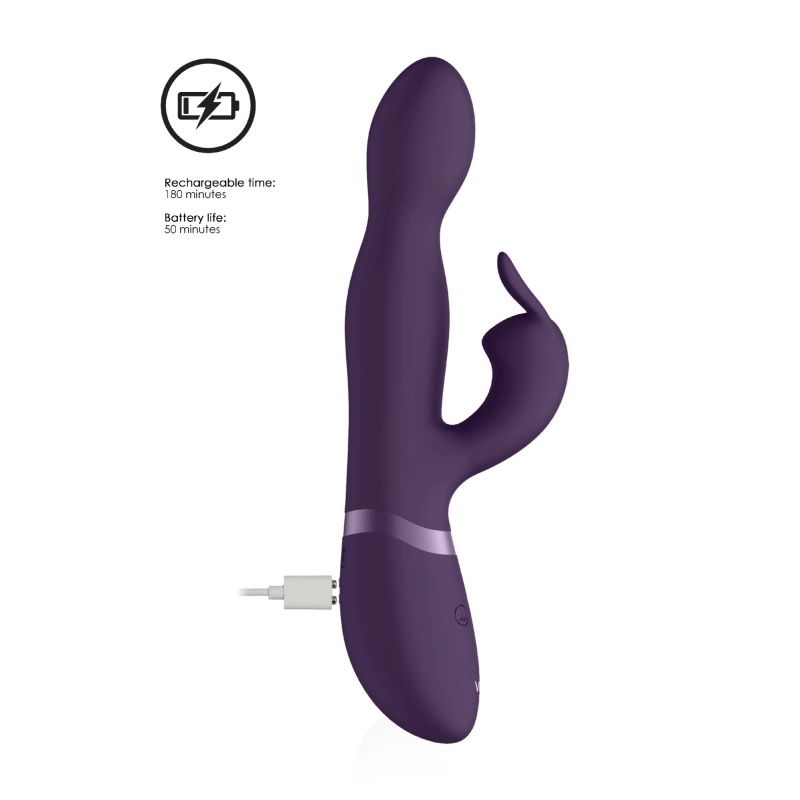 Wibrator królik Niva 360degrees Rabbit Purple - obrotowa stymulacja punktu G i łechtaczki, 3 silniki, długość 21,5 cm - 9