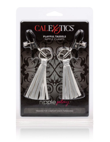 Playful Tassels Nipple Clamps Silver