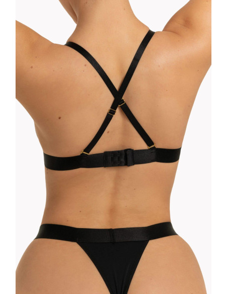 MAURA SET BLACK BRA+THONG XS