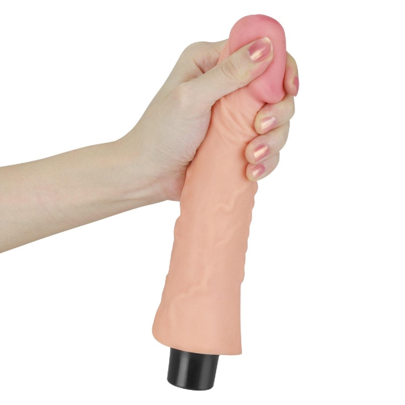 Wibrator Real Softee 20,3 cm Beżowy z Wibracjami - 4