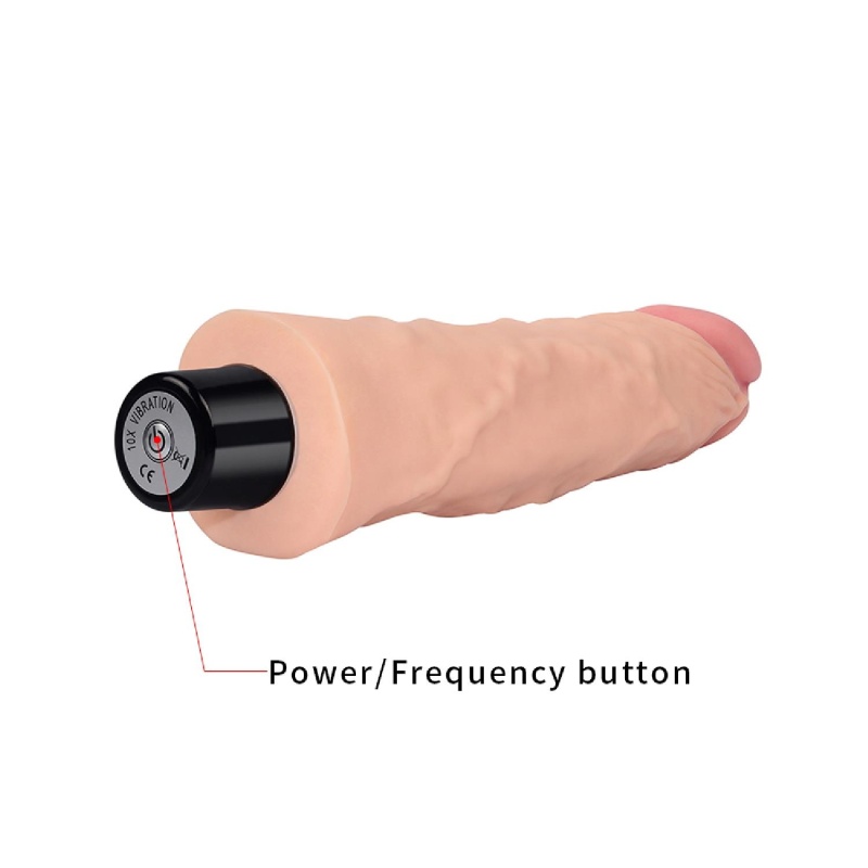 Wibrator Real Softee 20,3 cm Beżowy z Wibracjami - 6