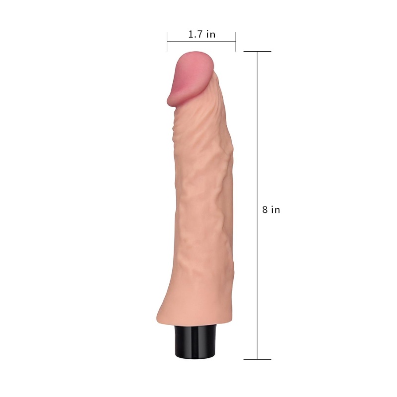Wibrator Real Softee 20,3 cm Beżowy z Wibracjami - 7