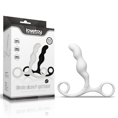 Stymulator prostaty Ultimate Silicone P Spot Teaser – silikonowy, biały, 8,9 cm - 1