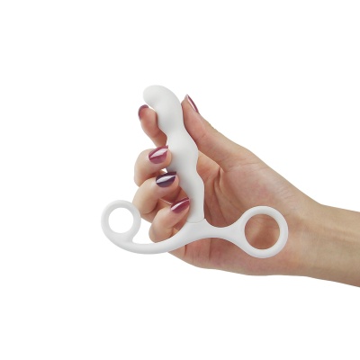 Stymulator prostaty Ultimate Silicone P Spot Teaser – silikonowy, biały, 8,9 cm - 1 2