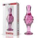 Szklany plug analny Glass Romance Pink 4.5" (11,4 cm) różowy z wypustkami - 1