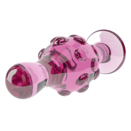 Szklany plug analny Glass Romance Pink 4.5" (11,4 cm) różowy z wypustkami - 5