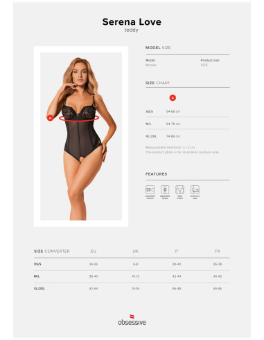 Bielizna-Serena Love body otwarte   XS/S