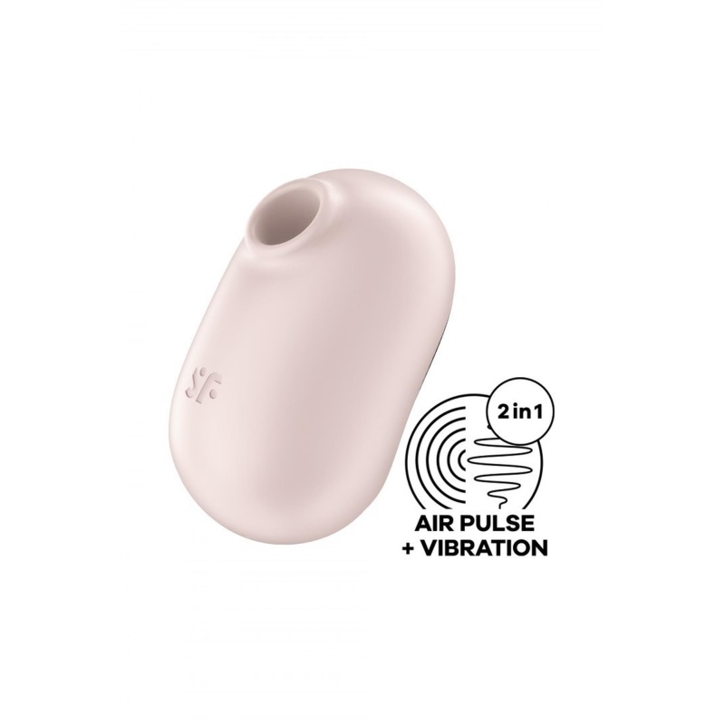 Stymulator łechtaczki Pro To Go 2 beige - fale powietrzne i wibracja, długość 9 cm, dysza 1,9 cm - 2