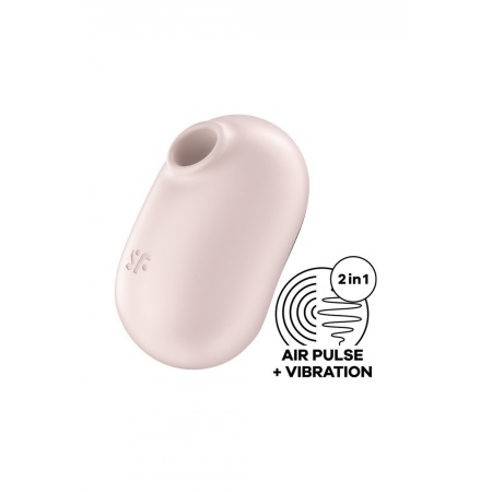 Stymulator łechtaczki Pro To Go 2 beige - fale powietrzne i wibracja, długość 9 cm, dysza 1,9 cm - 2