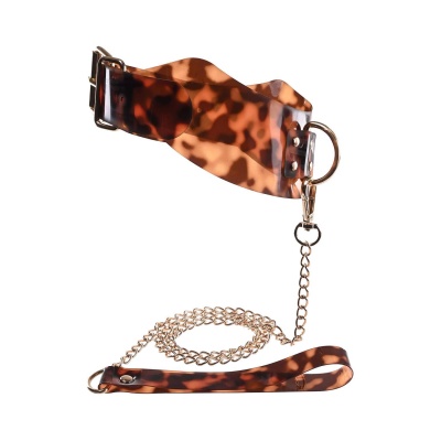 SPORTSHEETS AMBER COLLAR AND LEASH - 1 2