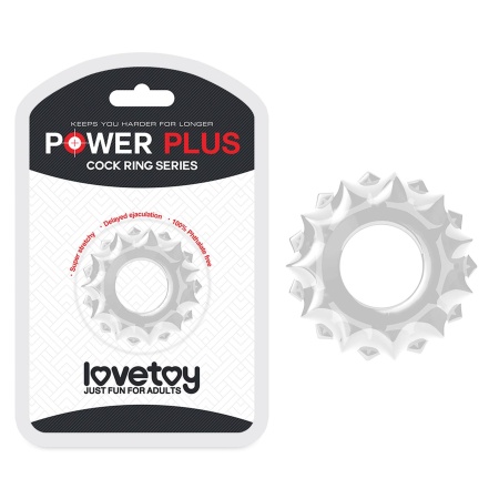 Pierścień erekcyjny Power Plus przezroczysty 2-4 cm z wypustkami - 1