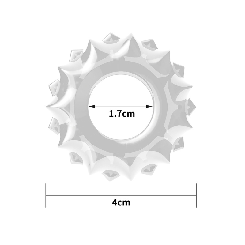 Pierścień erekcyjny Power Plus przezroczysty 2-4 cm z wypustkami - 2