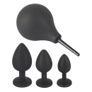 Anal Kit – zestaw 3 korków analnych z kryształkami i gruszką higieniczną 224 ml, Ø 2,7–4,2 cm - 3