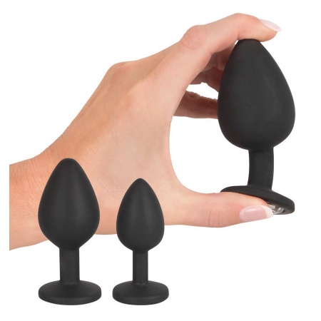 Anal Kit – zestaw 3 korków analnych z kryształkami i gruszką higieniczną 224 ml, Ø 2,7–4,2 cm - 6