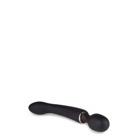 Masażer dwufunkcyjny 2w1 Gia Black - głowica wand i wibrator G-spot, silikon UltraSilk, 24,1 cm - 4