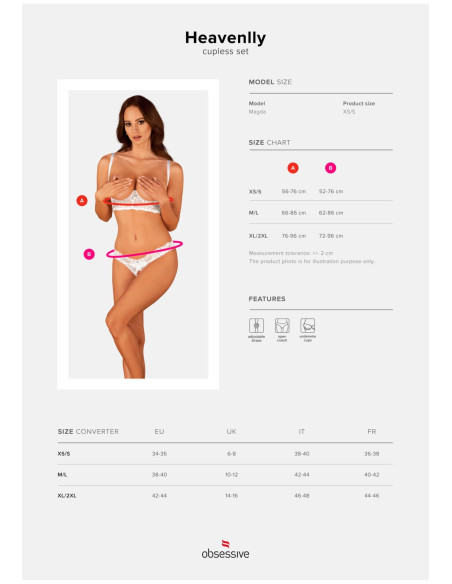 Heavenlly komplet 2-częściowy otwarty   XS/S