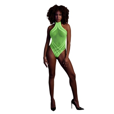 Body with Halter Neck - Neon Green - 1