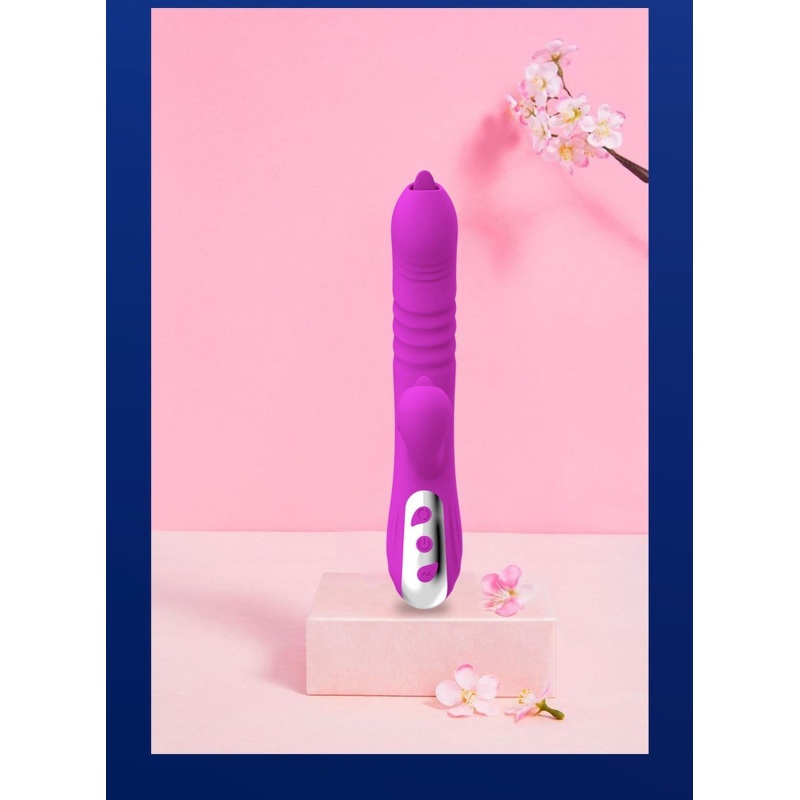 Wibrator Fairy USB marki Boys of Toys z ruchem posuwisto-zwrotnym, rotacją i stymulatorem łechtaczki (22 cm) - 3