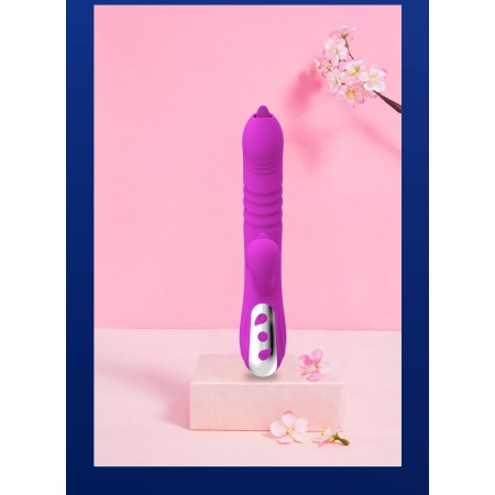 Wibrator Fairy USB marki Boys of Toys z ruchem posuwisto-zwrotnym, rotacją i stymulatorem łechtaczki (22 cm) - 3