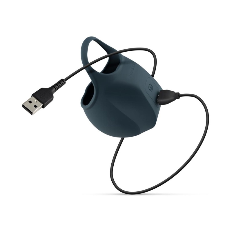 Stimulating Ball Pouch Blue - wibrujący stymulator jąder z pierścieniem erekcjnym, silikon medyczny, długość 12,5 cm - 9