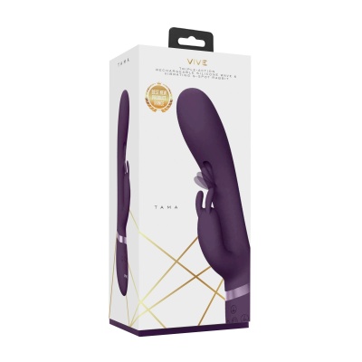Wibrator króliczek Tama Purple z 3 silnikami NG F1 i falującym trzonem, długość 27,6 cm - 1