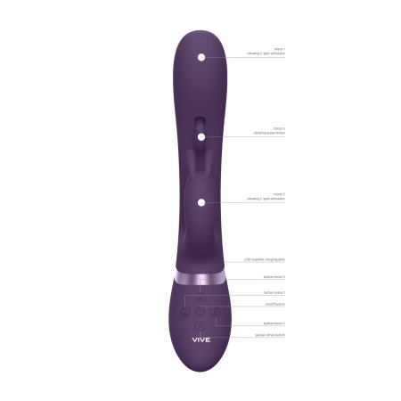 Wibrator króliczek Tama Purple z 3 silnikami NG F1 i falującym trzonem, długość 27,6 cm - 8