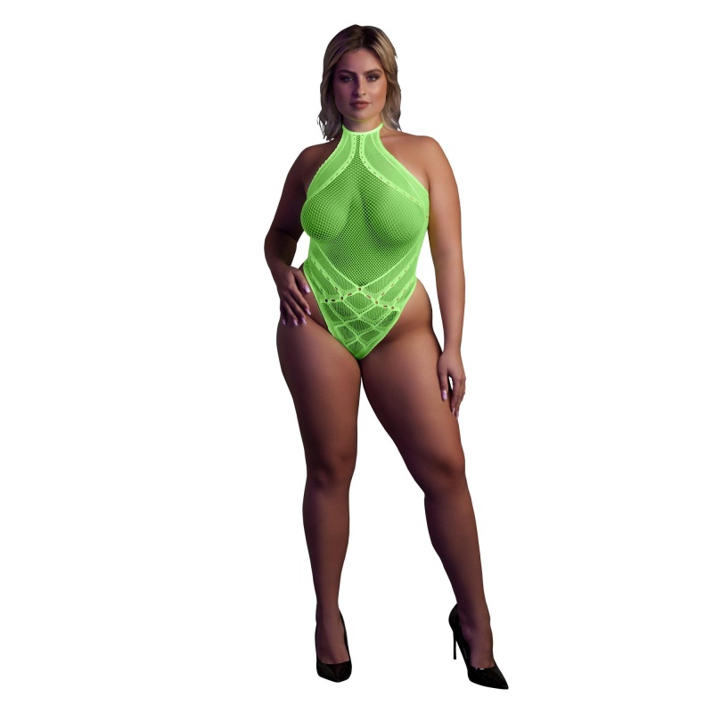 Body with Halter Neck - Neon Green - XL/XXXXL - 1