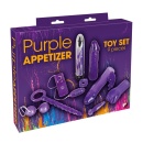 Zestaw Purple Appetizer 9-częściowy — TPE/ABS, wibrator 19 cm i sztyft analny 23 cm - 1