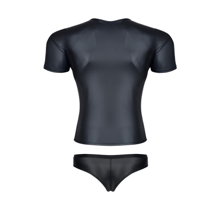 męski komplet z wetlooka: t-shirt w serek figi typu brazyliany - 6