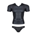 męski komplet z wetlooka: t-shirt w serek figi typu brazyliany - 7