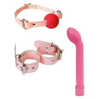 Zestaw BDSM Belladonna Tie Me Spank Me Fuck Me 3 elementy różowy - 1 2