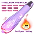 Wibrator Silicone Vibrator USB - 10 trybów wibracji, funkcja ogrzewania, ruchomy stymulator punktu G, smukła cylindryczna konstr - 3