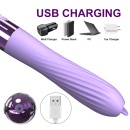 Wibrator Silicone Vibrator USB - 10 trybów wibracji, funkcja ogrzewania, ruchomy stymulator punktu G, smukła cylindryczna konstr - 6