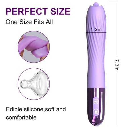 Wibrator Silicone Vibrator USB - 10 trybów wibracji, funkcja ogrzewania, ruchomy stymulator punktu G, smukła cylindryczna konstr - 7